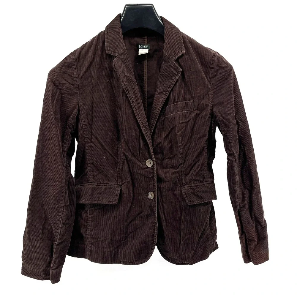 Vintage J Crew Corduroy Blazer Women's 6 Brown  Corp Retro‎ Hong Kong